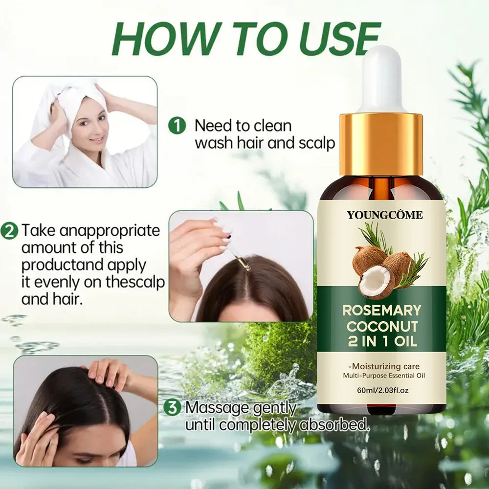 Huile essentielle de romarin pour les cheveux