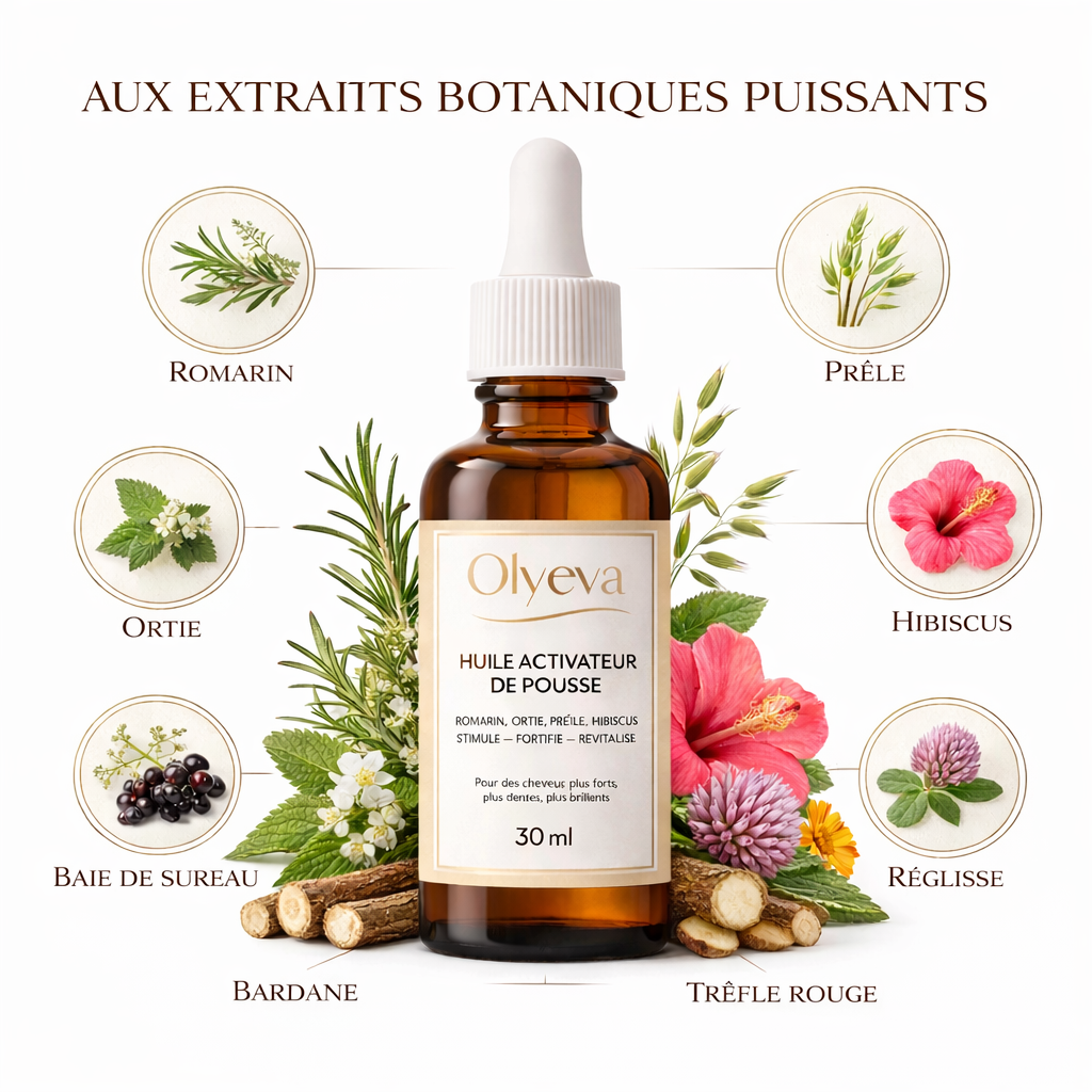 sérum de croissance capillaire unique :une synergie d’extraits botaniques puissants, sélectionnés pour agir directement sur le cuir chevelu, stimuler la microcirculation et favoriser une pousse plus forte, plus dense et plus saine, jour après jour.